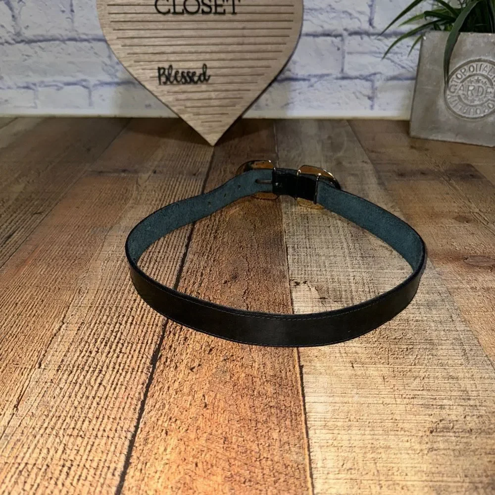 Adoppia vita navy blue leather belt